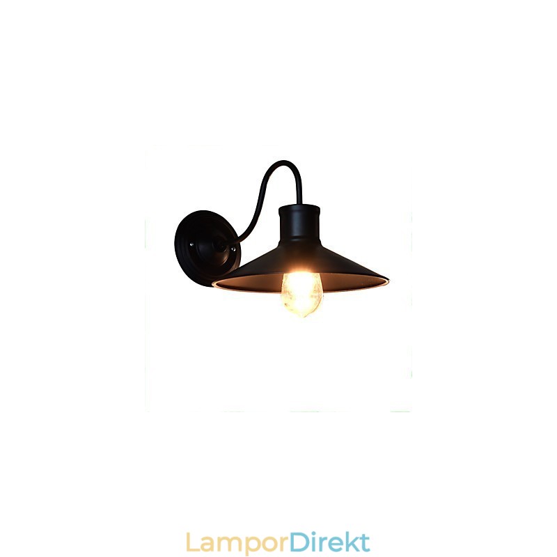 Vägglampa Vägglampor Väggjärn Vägglampa Stum Svart Ljussabel Lampa På Vägg