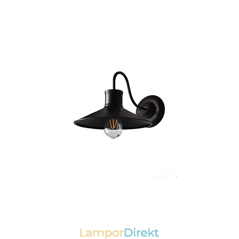 Vägglampa Vägglampor Väggjärn Vägglampa Stum Svart Ljussabel Lampa På Vägg