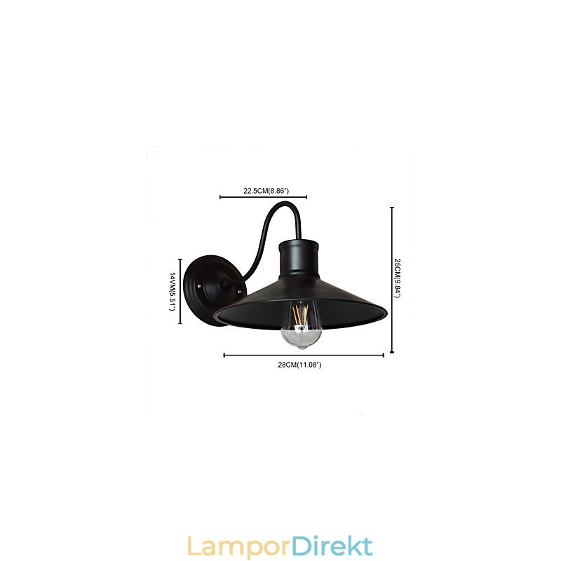 Vägglampa Vägglampor Väggjärn Vägglampa Stum Svart Ljussabel Lampa På Vägg