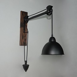 Amerikansk Lantlig Vägglampa Retro Kreativ Vägglampa I Trä