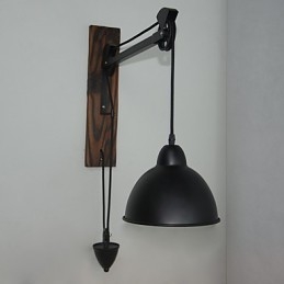 Amerikansk Lantlig Vägglampa Retro Kreativ Vägglampa I Trä