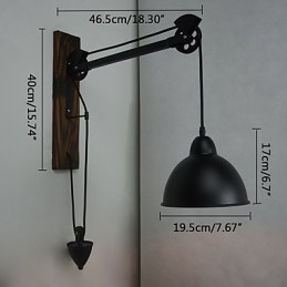 Amerikansk Lantlig Vägglampa Retro Kreativ Vägglampa I Trä