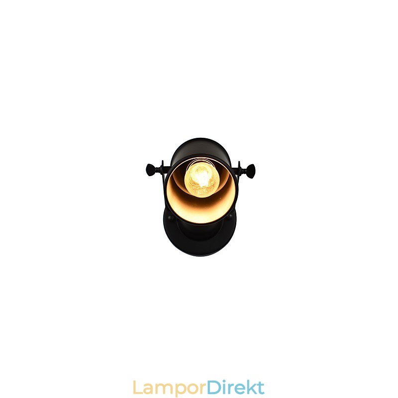 Målat Stål Vägglampa Stum Svart Amerikansk Kaffe Dekoration Retro Väggljus Ljussabel Lampa På Vägg