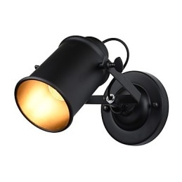 Målat Stål Vägglampa Stum Svart Amerikansk Kaffe Dekoration Retro Väggljus Ljussabel Lampa På Vägg