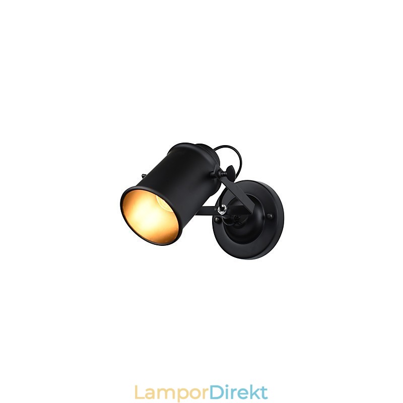 Målat Stål Vägglampa Stum Svart Amerikansk Kaffe Dekoration Retro Väggljus Ljussabel Lampa På Vägg