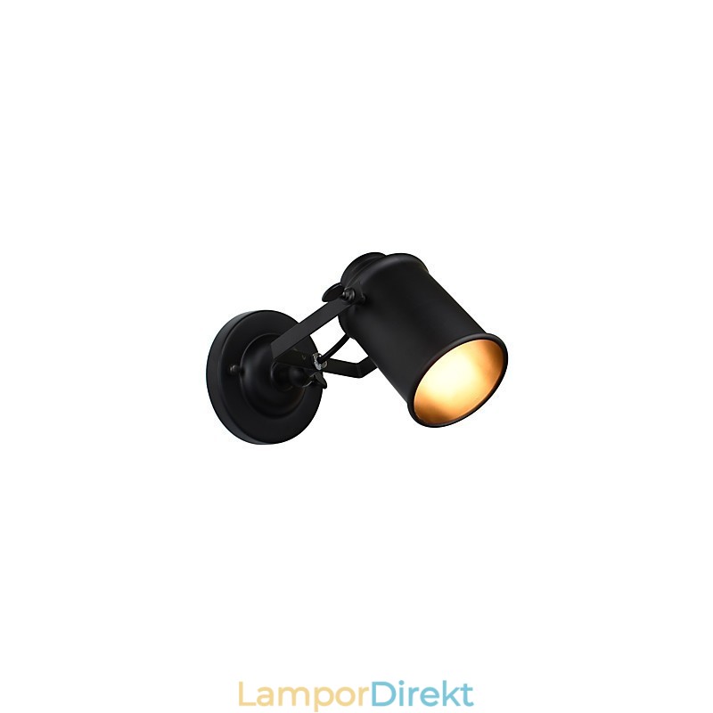 Målat Stål Vägglampa Stum Svart Amerikansk Kaffe Dekoration Retro Väggljus Ljussabel Lampa På Vägg