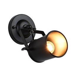 Målat Stål Vägglampa Stum Svart Amerikansk Kaffe Dekoration Retro Väggljus Ljussabel Lampa På Vägg