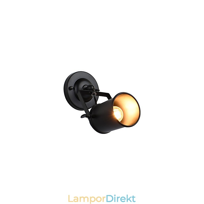 Målat Stål Vägglampa Stum Svart Amerikansk Kaffe Dekoration Retro Väggljus Ljussabel Lampa På Vägg