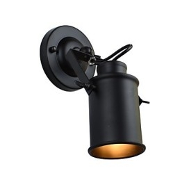 Målat Stål Vägglampa Stum Svart Amerikansk Kaffe Dekoration Retro Väggljus Ljussabel Lampa På Vägg