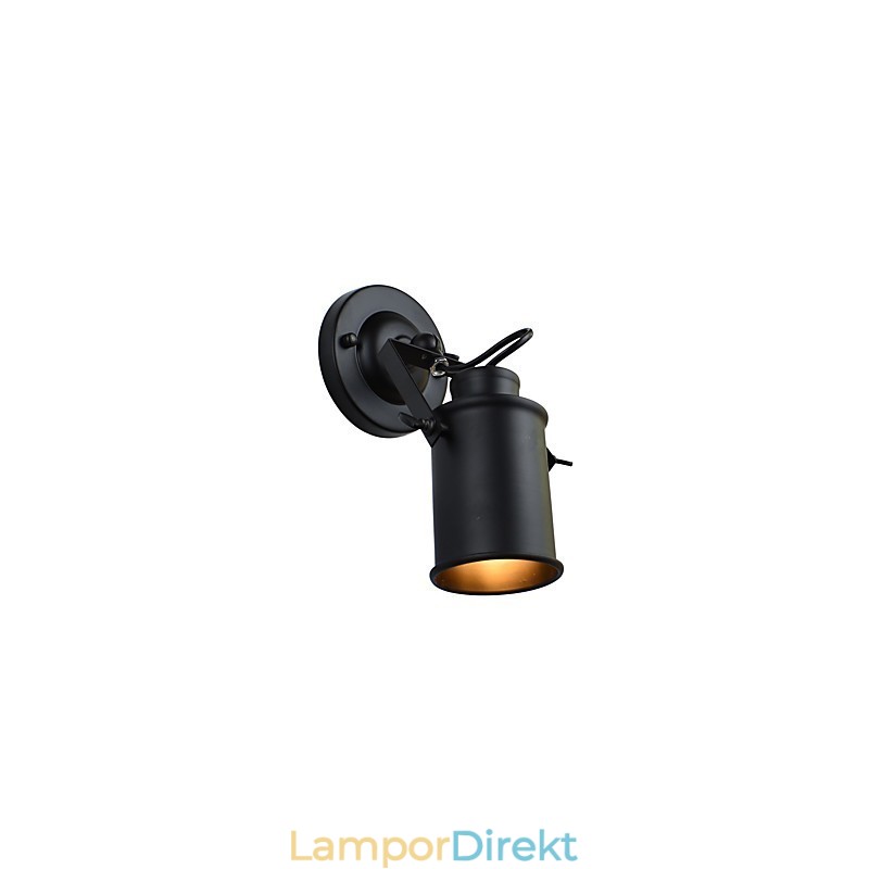 Målat Stål Vägglampa Stum Svart Amerikansk Kaffe Dekoration Retro Väggljus Ljussabel Lampa På Vägg