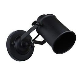 Målat Stål Vägglampa Stum Svart Amerikansk Kaffe Dekoration Retro Väggljus Ljussabel Lampa På Vägg