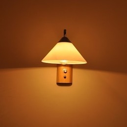 Enkel Vägglampa Sängbordslampa Med Glasskärm Och Massivt Trä För Sovrumsbyrå Vardagsrum Babyrum College Sovsal Soffbord Bokhyllor