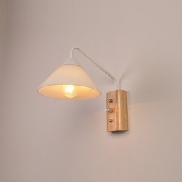 Enkel Vägglampa Sängbordslampa Med Glasskärm Och Massivt Trä För Sovrumsbyrå Vardagsrum Babyrum College Sovsal Soffbord Bokhyllor