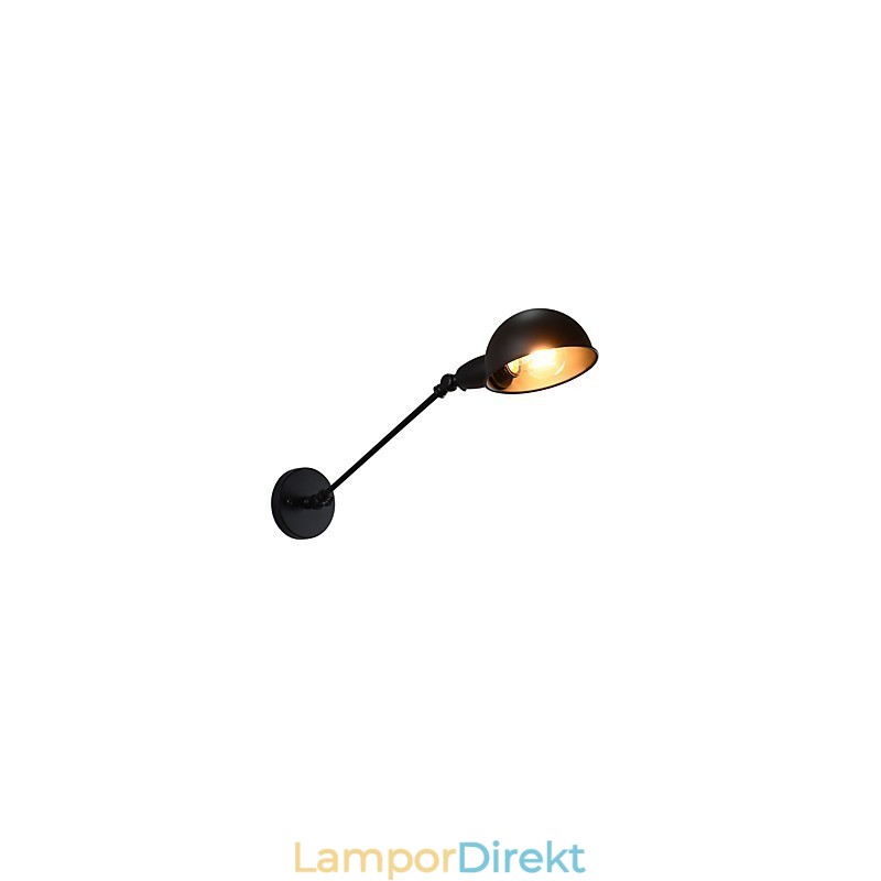 Målat Stål Vägglampa Stum Svart Amerikansk Kaffe Dekoration Retro Väggljus Ljussabel Lampa På Vägg