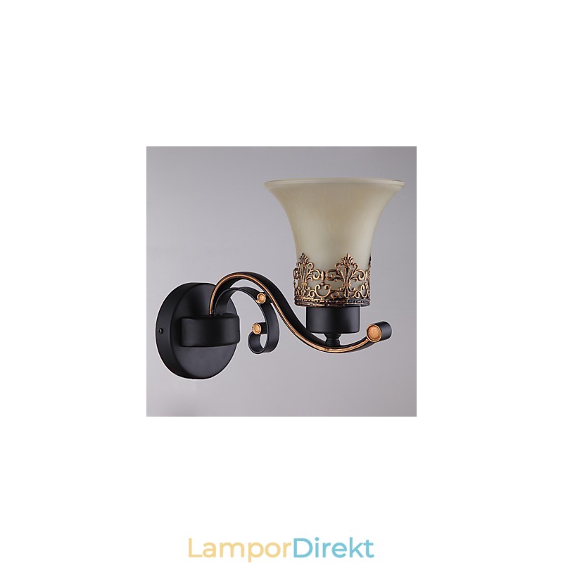 Enkelhuvud Amerikansk Landsbygd Vintage Metall Med Glasvägglampa För Matsalen Vardagsrum Entré Foajé Dekorera Vägglampa