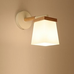 Squere Glassshade Vägglampa För Sovrum Modern Funktion Ambient Light Vägglampor Vägglampa