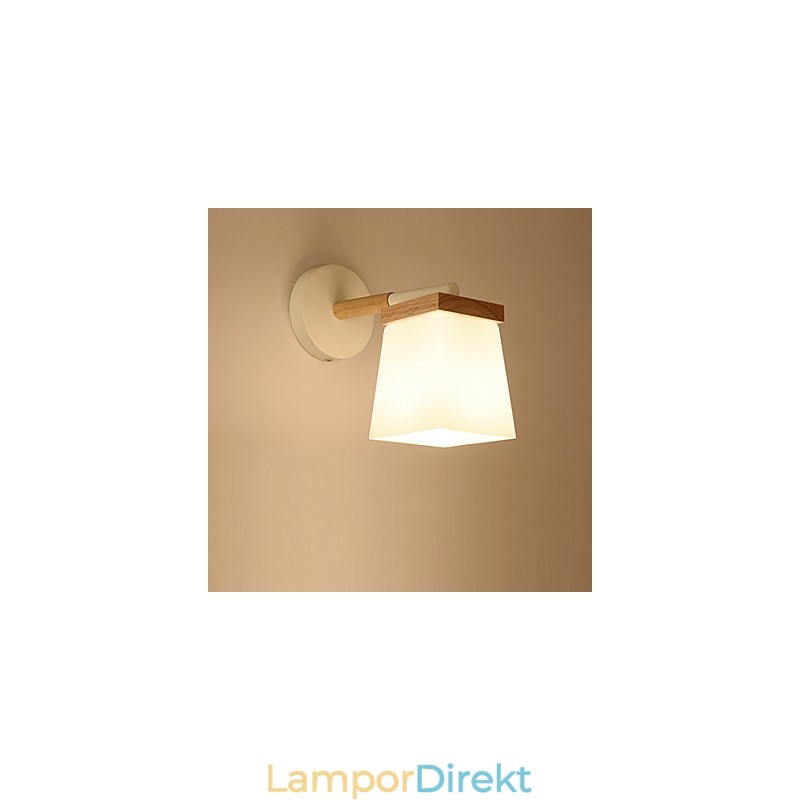 Squere Glassshade Vägglampa För Sovrum Modern Funktion Ambient Light Vägglampor Vägglampa