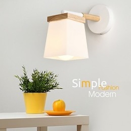 Squere Glassshade Vägglampa För Sovrum Modern Funktion Ambient Light Vägglampor Vägglampa