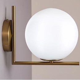 Samtida Och Kontrakterad Glasvägglampa Smidesjärn Individualitet