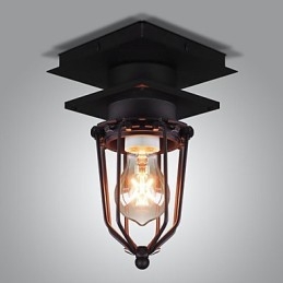 Retro Smidesvägglampa Enkelhuvud Antik Reminisced Lamp Loft American Iron Vintage Small Cages Taklampa