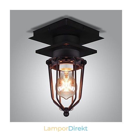 Retro Smidesvägglampa Enkelhuvud Antik Reminisced Lamp Loft American Iron Vintage Small Cages Taklampa