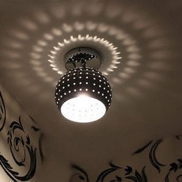 Creative Porous Ball Estetisk Reflektion Absorbera Dome Light Smidesjärn Lampa