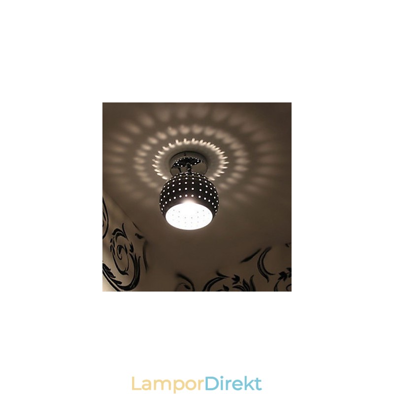 Creative Porous Ball Estetisk Reflektion Absorbera Dome Light Smidesjärn Lampa
