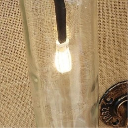 Amerikanskt Tema Restaurang Bar Strykjärn Med Switch Vattenrör Vinflaska Vägglampa Transparent