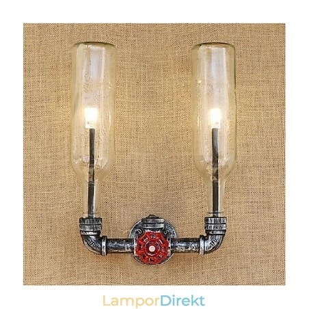 Retro Industrial Wind Switch Vattenflaska Vägglampa Vägglampa Retro Industrial Wind Switch Vattenflaska Vägglampa Vägglampa
