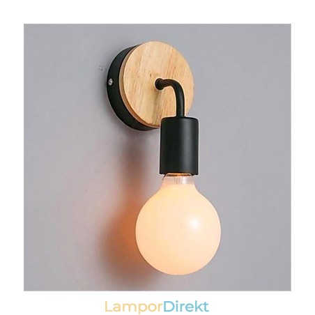 Modern Minimalistisk Kreativ Personlighet Trä Järn Lampa Korridor Balkong Sovrum Sängbord Järn Vägglampa Modern Minimalistisk Kreativ Personlighet Trä Järn Lampa Korridor Balkong Sovrum Sängbord Järn Vägglampa