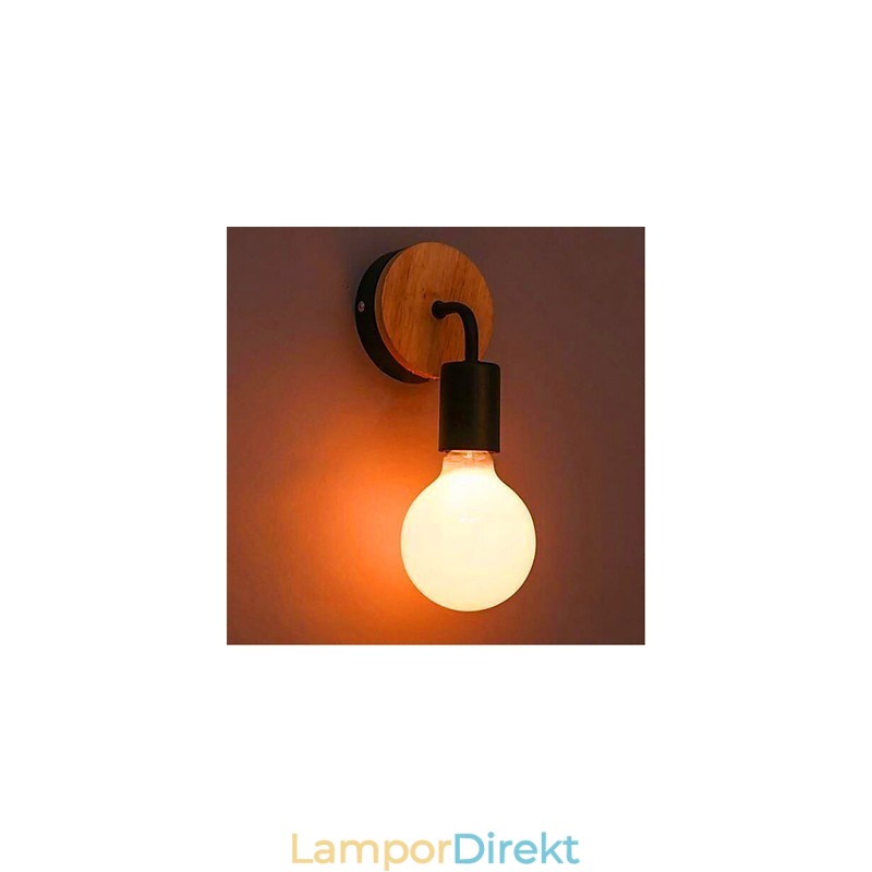 Modern Minimalistisk Kreativ Personlighet Trä Järn Lampa Korridor Balkong Sovrum Sängbord Järn Vägglampa