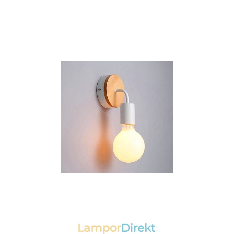 Modern Minimalistisk Kreativ Personlighet Trä Järn Lampa Korridor Balkong Sovrum Sängbord Järn Vägglampa