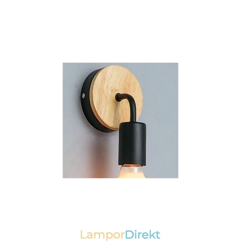 Modern Minimalistisk Kreativ Personlighet Trä Järn Lampa Korridor Balkong Sovrum Sängbord Järn Vägglampa