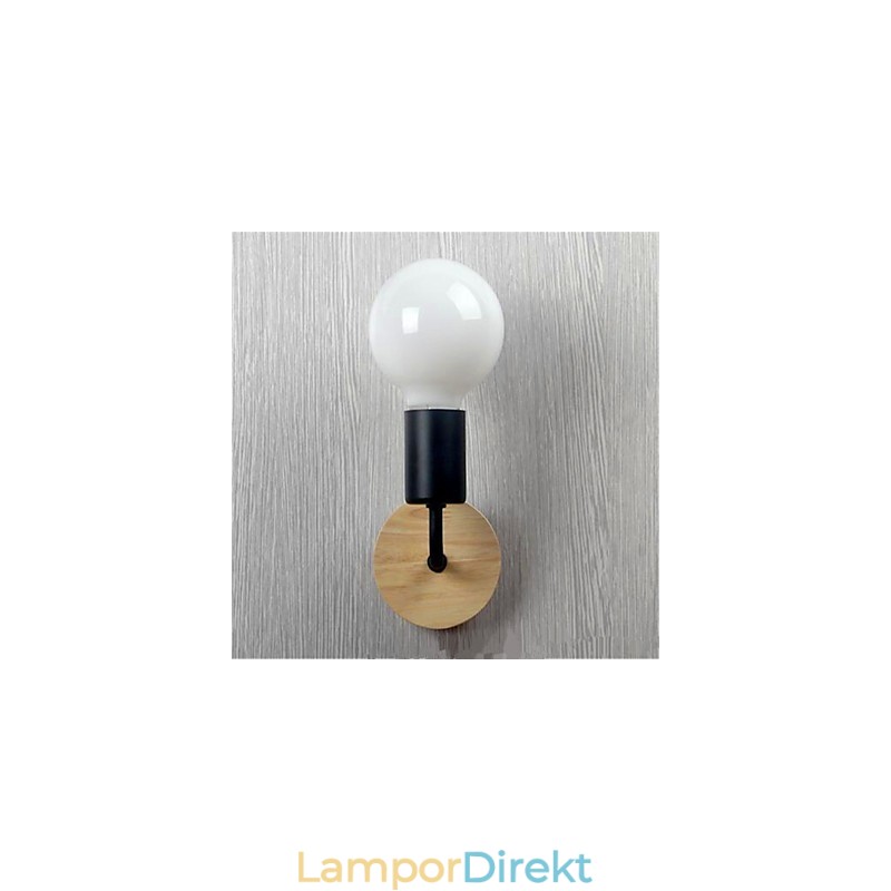 Modern Minimalistisk Kreativ Personlighet Trä Järn Lampa Korridor Balkong Sovrum Sängbord Järn Vägglampa
