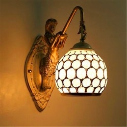 Enkel Europeisk Stil Vägglampa Retro Pastoral Sovrum Sängbord Balkong Trappor Hall Spegellampa