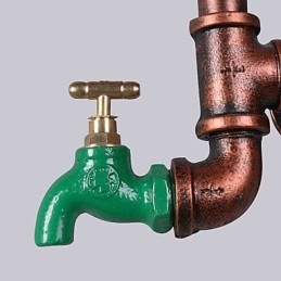 Vintage Industrial Pipe Vägglampor Trä Gear Form Kreativa Vridbara Lampor Restaurang Cafe Bar Dekorationsbelysning