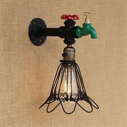 Country Retro Painting Feature För Mini Style Ambient Light Wall Sconces Wall Light