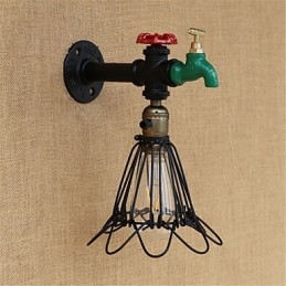 Country Retro Painting Feature För Mini Style Ambient Light Wall Sconces Wall Light