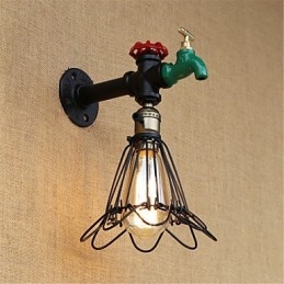 Country Retro Painting Feature För Mini Style Ambient Light Wall Sconces Wall Light