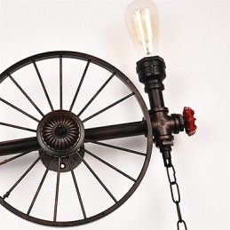 Vintage Industrial Pipe Vägglampor Creative Lights Restaurang Cafe Bar Dekorationsbelysning Med 2 Ljus Målad Finish