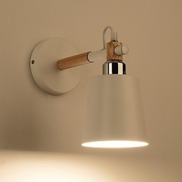 Vintage Trä Art Deco Metall Metall Rustik Vägglampa Vardagsrum Matsal Hall Vägglampa Svart Vit Valfritt