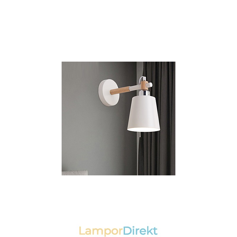 Vintage Trä Art Deco Metall Metall Rustik Vägglampa Vardagsrum Matsal Hall Vägglampa Svart Vit Valfritt