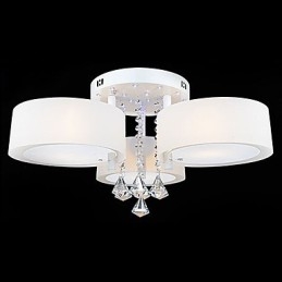 Modern Samtida Kristallmålning Metall Flush Mount