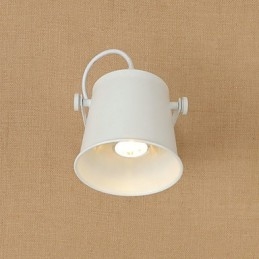Målat Stål Vägglampa Stum Svart Amerikansk Kaffe Dekoration Retro Väggljus Ljussabel Lampa På Vägg