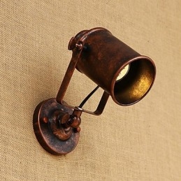 Målat Stål Vägglampa Stum Svart Amerikansk Kaffe Dekoration Retro Väggljus Ljussabel Lampa På Vägg