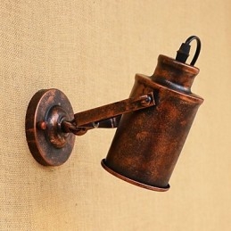 Målat Stål Vägglampa Stum Svart Amerikansk Kaffe Dekoration Retro Väggljus Ljussabel Lampa På Vägg
