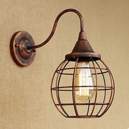 Järnkonst Retro Rustfärg Study Lvardagsrum Sängbord Amerikansk Vägglampa