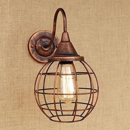 Järnkonst Retro Rustfärg Study Lvardagsrum Sängbord Amerikansk Vägglampa