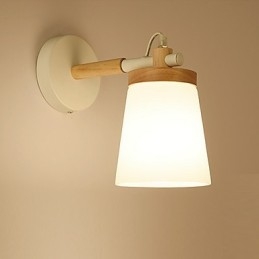 Glasskärm Och Metallbas Vägglampa Funktion Ambient Light Vägglampor Vägglampa