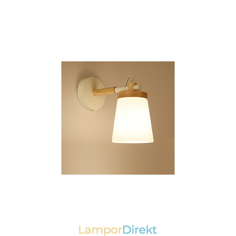 Glasskärm Och Metallbas Vägglampa Funktion Ambient Light Vägglampor Vägglampa